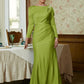 Mandy Sheath/Column Jersey Ruched Scoop Long Sleeves Floor-Length Mother of the Bride Dresses DLP0020352