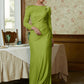 Mandy Sheath/Column Jersey Ruched Scoop Long Sleeves Floor-Length Mother of the Bride Dresses DLP0020352