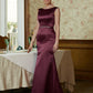 Shayna Sheath/Column Satin Beading Scoop Sleeveless Sweep/Brush Train Mother of the Bride Dresses DLP0020354