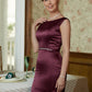 Shayna Sheath/Column Satin Beading Scoop Sleeveless Sweep/Brush Train Mother of the Bride Dresses DLP0020354