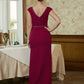 Paola Sheath/Column Stretch Crepe Beading V-neck Sleeveless Floor-Length Mother of the Bride Dresses DLP0020330