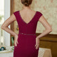 Paola Sheath/Column Stretch Crepe Beading V-neck Sleeveless Floor-Length Mother of the Bride Dresses DLP0020330