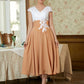 Kendal A-Line/Princess Chiffon Lace V-neck Sleeveless Tea-Length Mother of the Bride Dresses DLP0020364