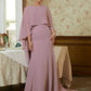 Arely Sheath/Column Chiffon Ruffles Scoop Long Sleeves Sweep/Brush Train Mother of the Bride Dresses DLP0020360