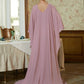 Arely Sheath/Column Chiffon Ruffles Scoop Long Sleeves Sweep/Brush Train Mother of the Bride Dresses DLP0020360