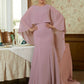 Arely Sheath/Column Chiffon Ruffles Scoop Long Sleeves Sweep/Brush Train Mother of the Bride Dresses DLP0020360