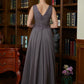 Damaris A-Line/Princess Chiffon Applique V-neck Sleeveless Ankle-Length Mother of the Bride Dresses DLP0020365