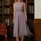 Lily A-Line/Princess Chiffon Lace Scoop Sleeveless Tea-Length Mother of the Bride Dresses DLP0020366