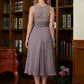 Lily A-Line/Princess Chiffon Lace Scoop Sleeveless Tea-Length Mother of the Bride Dresses DLP0020366