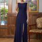 Desirae Sheath/Column Stretch Crepe Scoop Sleeveless Floor-Length Mother of the Bride Dresses DLP0020361