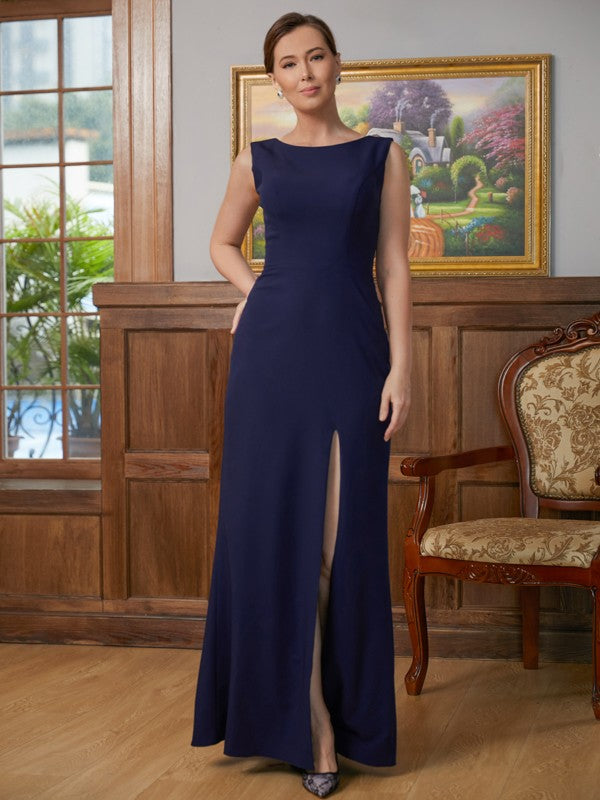 Desirae Sheath/Column Stretch Crepe Scoop Sleeveless Floor-Length Mother of the Bride Dresses DLP0020361