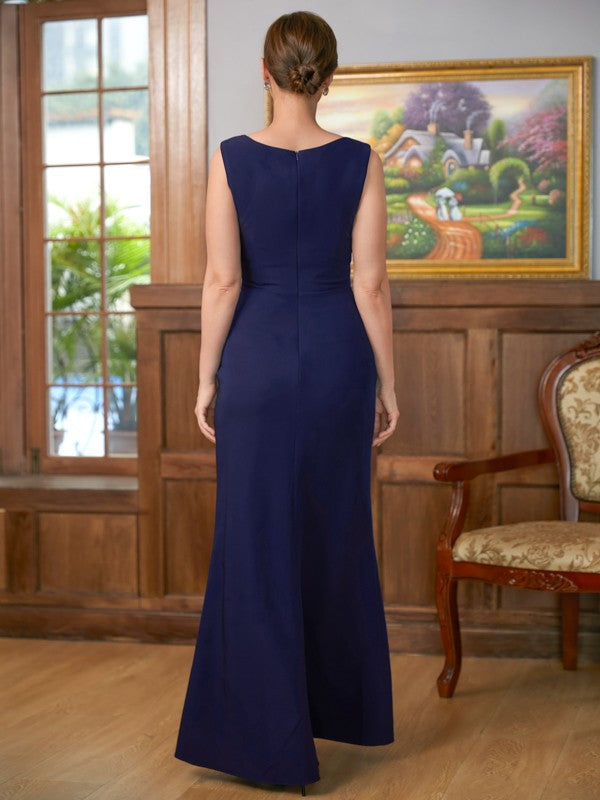 Desirae Sheath/Column Stretch Crepe Scoop Sleeveless Floor-Length Mother of the Bride Dresses DLP0020361