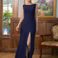 Desirae Sheath/Column Stretch Crepe Scoop Sleeveless Floor-Length Mother of the Bride Dresses DLP0020361