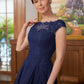 Lydia A-Line/Princess Chiffon Lace Scoop Sleeveless Knee-Length Mother of the Bride Dresses DLP0020368