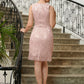 Cheyenne Sheath/Column Silk like Satin Lace V-neck Sleeveless Knee-Length Mother of the Bride Dresses DLP0020369