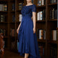 Rhianna A-Line/Princess Chiffon Applique Bateau Short Sleeves Asymmetrical Mother of the Bride Dresses DLP0020281