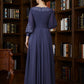 Nora A-Line/Princess Chiffon Ruched Bateau 3/4 Sleeves Asymmetrical Mother of the Bride Dresses DLP0020265