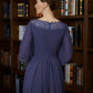 Nora A-Line/Princess Chiffon Ruched Bateau 3/4 Sleeves Asymmetrical Mother of the Bride Dresses DLP0020265