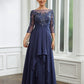 Lois A-Line/Princess Chiffon Applique Bateau 3/4 Sleeves Floor-Length Mother of the Bride Dresses DLP0020266