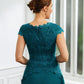 Pam A-Line/Princess Chiffon Ruched V-neck Short Sleeves Knee-Length Mother of the Bride Dresses DLP0020268