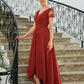 Lydia A-Line/Princess Chiffon Ruched V-neck Short Sleeves Asymmetrical Mother of the Bride Dresses DLP0020273