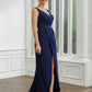 Naomi Sheath/Column Stretch Crepe Ruched V-neck Sleeveless Floor-Length Mother of the Bride Dresses DLP0020258