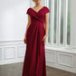 Gladys Sheath/Column Jersey Ruched V-neck Short Sleeves Floor-Length Mother of the Bride Dresses DLP0020252