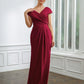 Gladys Sheath/Column Jersey Ruched V-neck Short Sleeves Floor-Length Mother of the Bride Dresses DLP0020252