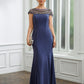 Anastasia Sheath/Column Chiffon Beading Bateau Short Sleeves Floor-Length Mother of the Bride Dresses DLP0020253