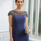 Anastasia Sheath/Column Chiffon Beading Bateau Short Sleeves Floor-Length Mother of the Bride Dresses DLP0020253