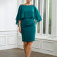 Aurora Sheath/Column Chiffon Ruched Bateau 3/4 Sleeves Knee-Length Mother of the Bride Dresses DLP0020247