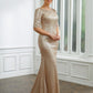 Kennedy Sheath/Column Sequins Ruched 1/2 Sleeves Sweep/Brush Train Mother of the Bride Dresses DLP0020248