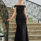 Amelia Sheath/Column Tulle Beading Off-the-Shoulder Sleeveless Floor-Length Mother of the Bride Dresses DLP0020249