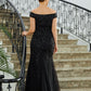 Amelia Sheath/Column Tulle Beading Off-the-Shoulder Sleeveless Floor-Length Mother of the Bride Dresses DLP0020249