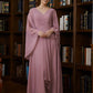 Mylie A-Line/Princess Chiffon Ruched V-neck 3/4 Sleeves Floor-Length Mother of the Bride Dresses DLP0020251