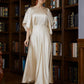 Lois A-Line/Princess Silk like Satin Ruched Scoop 1/2 Sleeves Ankle-Length Mother of the Bride Dresses DLP0020243