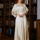 Lois A-Line/Princess Silk like Satin Ruched Scoop 1/2 Sleeves Ankle-Length Mother of the Bride Dresses DLP0020243