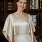 Lois A-Line/Princess Silk like Satin Ruched Scoop 1/2 Sleeves Ankle-Length Mother of the Bride Dresses DLP0020243