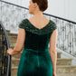 Ruby Sheath/Column Velvet Ruched V-neck Sleeveless Floor-Length Mother of the Bride Dresses DLP0020245