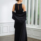 Trudie Sheath/Column Jersey Ruched V-neck Sleeveless Floor-Length Mother of the Bride Dresses DLP0020246