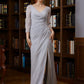 Lauryn Sheath/Column 30D Chiffon Beading V-neck 3/4 Sleeves Floor-Length Mother of the Bride Dresses DLP0020247