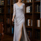 Lauryn Sheath/Column 30D Chiffon Beading V-neck 3/4 Sleeves Floor-Length Mother of the Bride Dresses DLP0020247