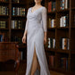 Lauryn Sheath/Column 30D Chiffon Beading V-neck 3/4 Sleeves Floor-Length Mother of the Bride Dresses DLP0020247