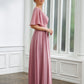 Quintina A-Line/Princess Chiffon Ruched V-neck 1/2 Sleeves Floor-Length Mother of the Bride Dresses DLP0020248