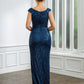 Violet Sheath/Column Ruched V-neck Sleeveless Floor-Length Mother of the Bride Dresses DLP0020240