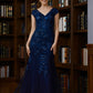 Aria Sheath/Column Tulle Applique V-neck Short Sleeves Floor-Length Mother of the Bride Dresses DLP0020241