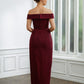 Lillian Sheath/Column Stretch Crepe Ruched Off-the-Shoulder Sleeveless Floor-Length Mother of the Bride Dresses DLP0020245