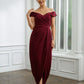 Lillian Sheath/Column Stretch Crepe Ruched Off-the-Shoulder Sleeveless Floor-Length Mother of the Bride Dresses DLP0020245