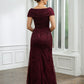 Jessie Sheath/Column Lace Ruched V-neck Short Sleeves Floor-Length Mother of the Bride Dresses DLP0020246