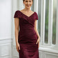 Jessie Sheath/Column Lace Ruched V-neck Short Sleeves Floor-Length Mother of the Bride Dresses DLP0020246